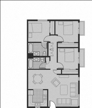 Three bedroom floor plan
